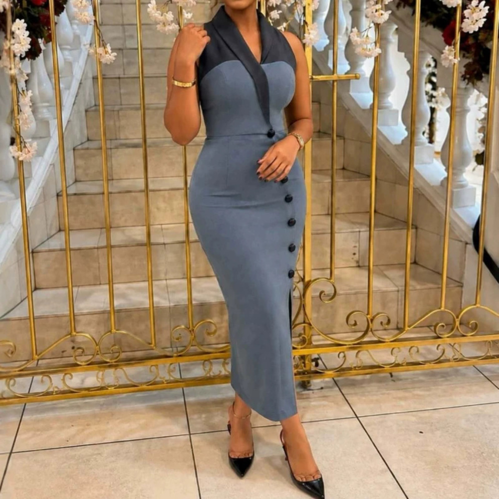 ZARA African Color Block Bodycon Maxi Dress - Picture 1 of 5